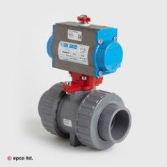 ABS Plain Pneumatically Actuated Ball Valve Fail Safe Closed | ABS Valves | epco Plastics
