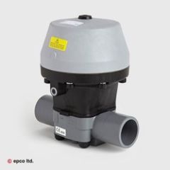 ABS Spigot Pneumatically Actuated Diaphragm Valve Spring Return Fail Safe Closed | ABS Valves | epco Plastics