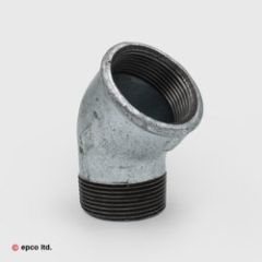 Malleable Iron Female Threaded x Male Threaded 45&deg; Elbow - Nr. 121