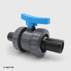 U-PVC Plain Standard Ball Valve - Double Union with Long Spigot PE Ends