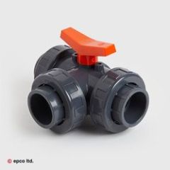 U-PVC Plain 3 Way T Port Valve